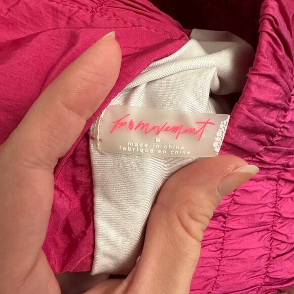 Free People‎ Movement The Way Home Hot Pink Smocked Waist Running Shorts M - Picture 2 of 10